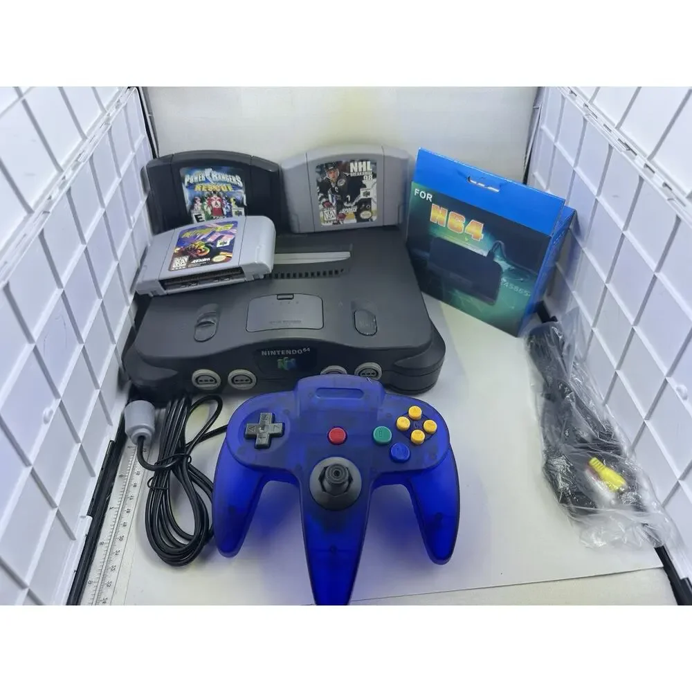 Nintendo 64 N64 Console Bundle w Controller Power Supply AV Cord 3 Games Retro